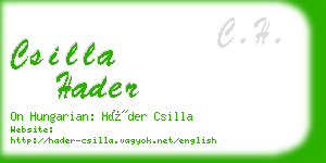 csilla hader business card